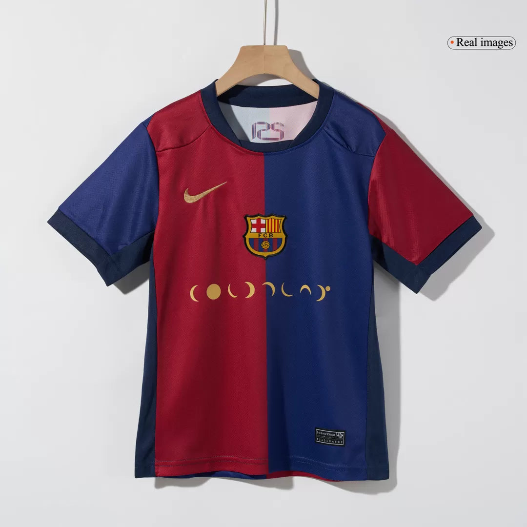 Kids Barcelona Custom Home Soccer Kits 2024/25 COLDPLAY