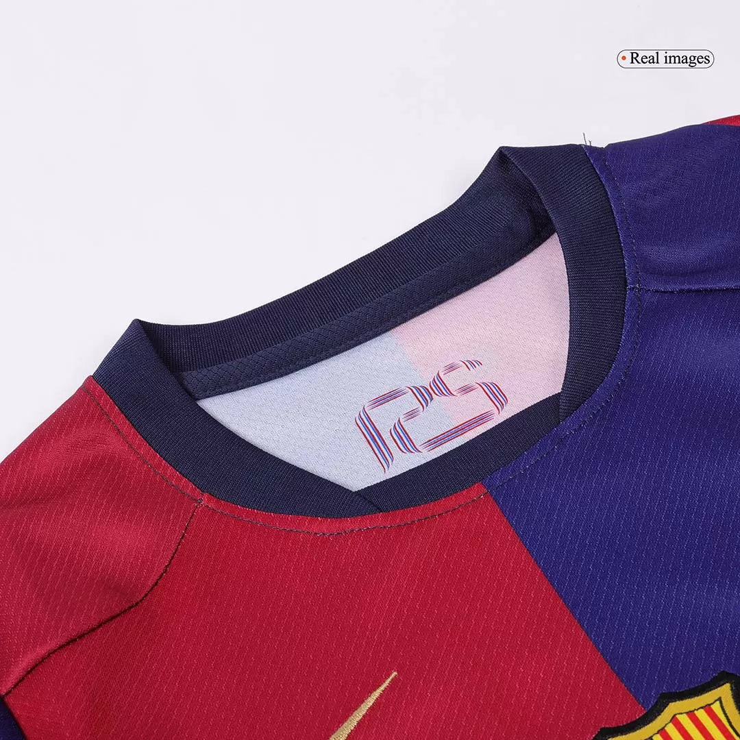 Kids Barcelona Custom Home Soccer Kits 2024/25 - Spotify Logo Without Text