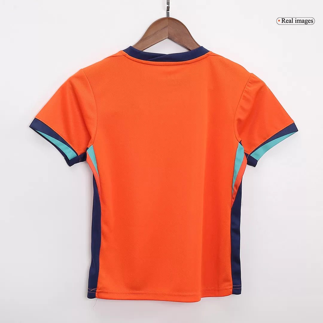 Kids Netherlands Custom Home Soccer Kits 2024