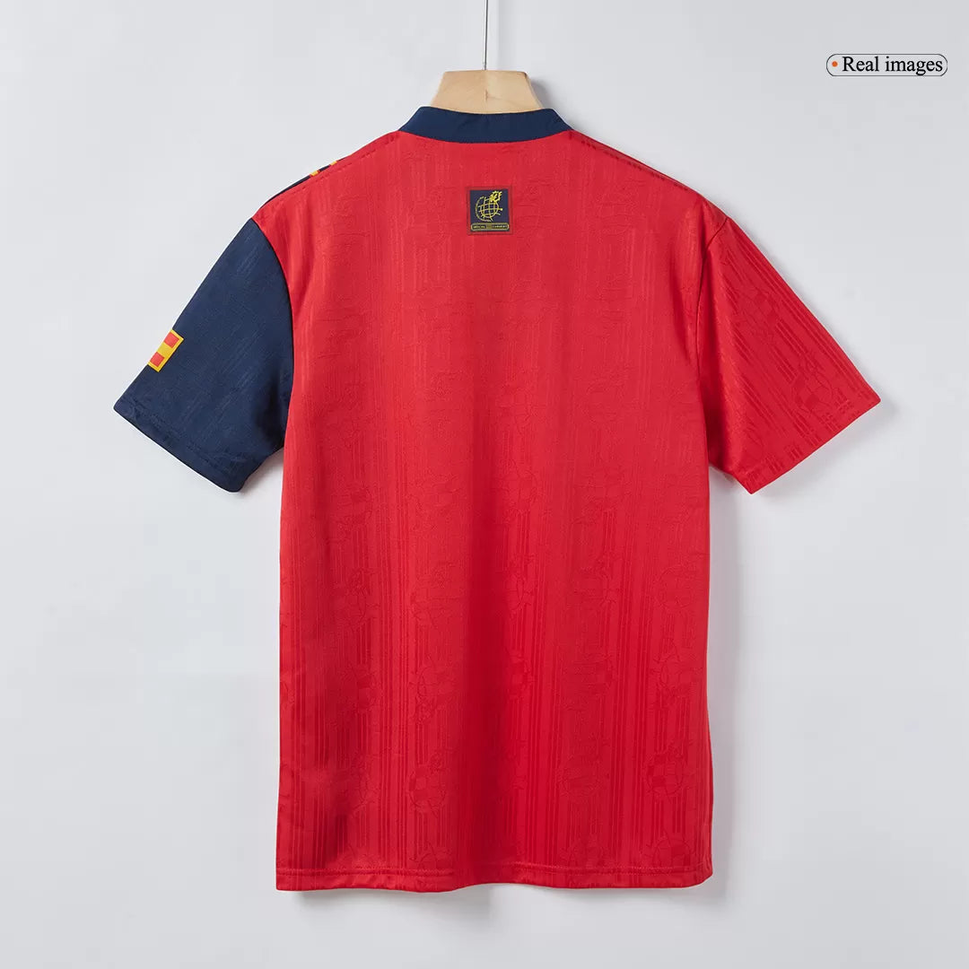 Spain Retro Jersey Home Soccer Shirt 1996