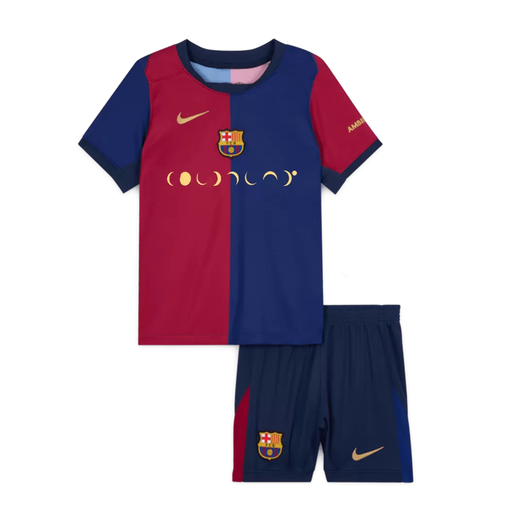Kids Barcelona Custom Home Soccer Kits 2024/25 COLDPLAY