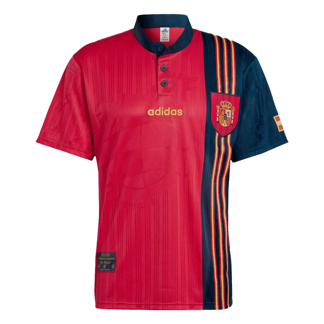 Spain Retro Jersey Home Soccer Shirt 1996