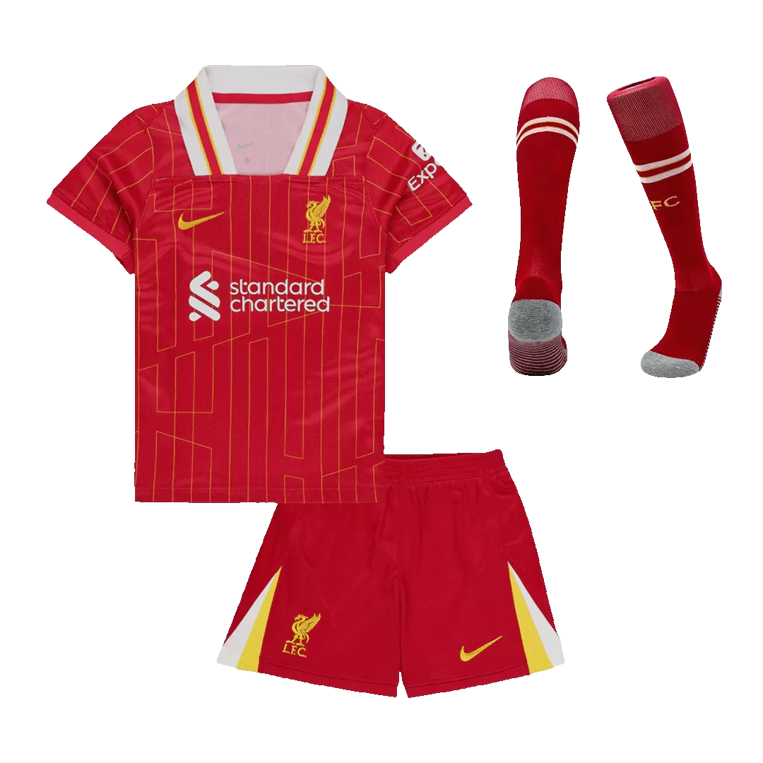 Kids Liverpool Custom Home Full Soccer Kits
2024/25