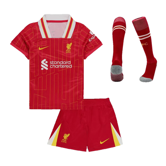 Kids Liverpool Custom Home Full Soccer Kits
2024/25