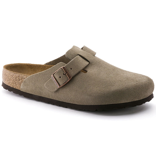 Boston Soft FootbedSuede Leather - Taupe The Birkenstock Footbed