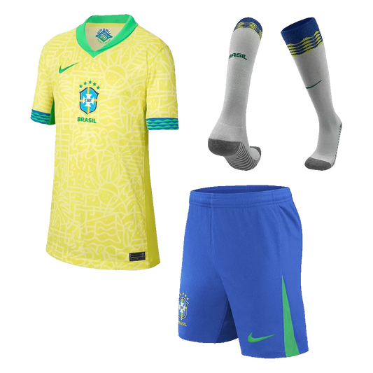 Kids Brazil Custom Home Full Soccer Kits
2024