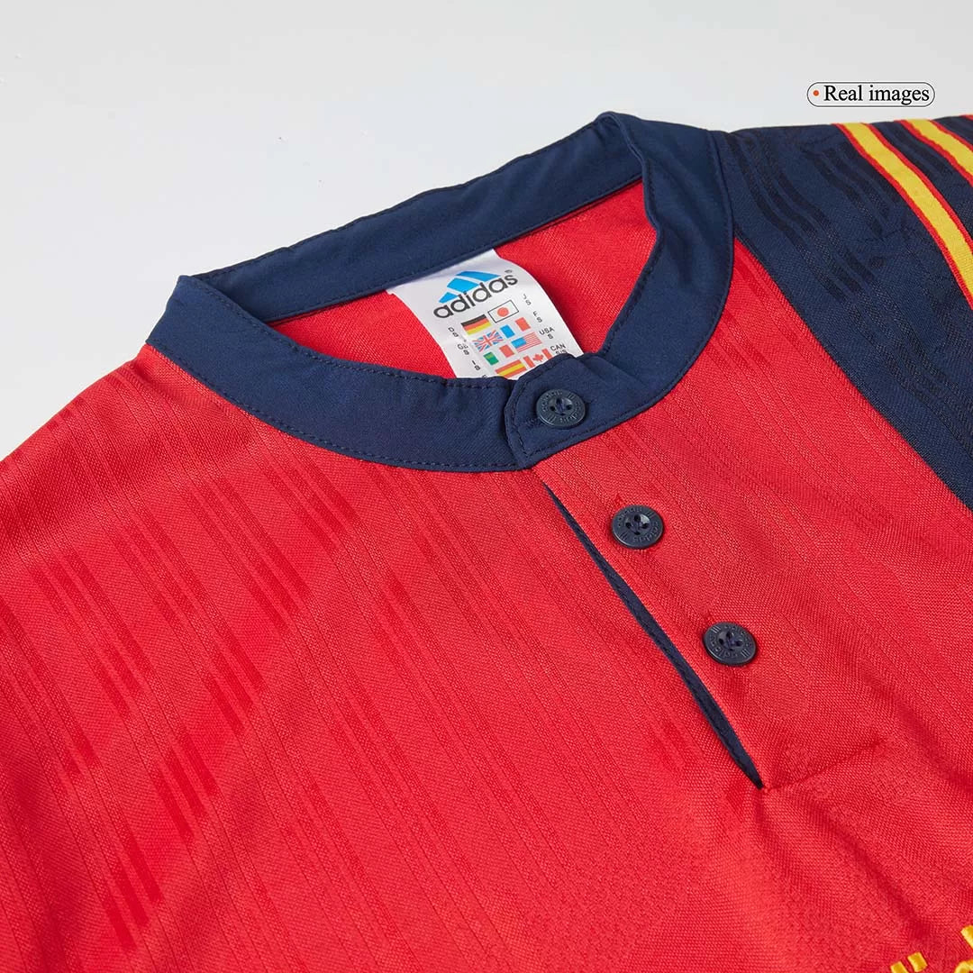 Spain Retro Jersey Home Soccer Shirt 1996