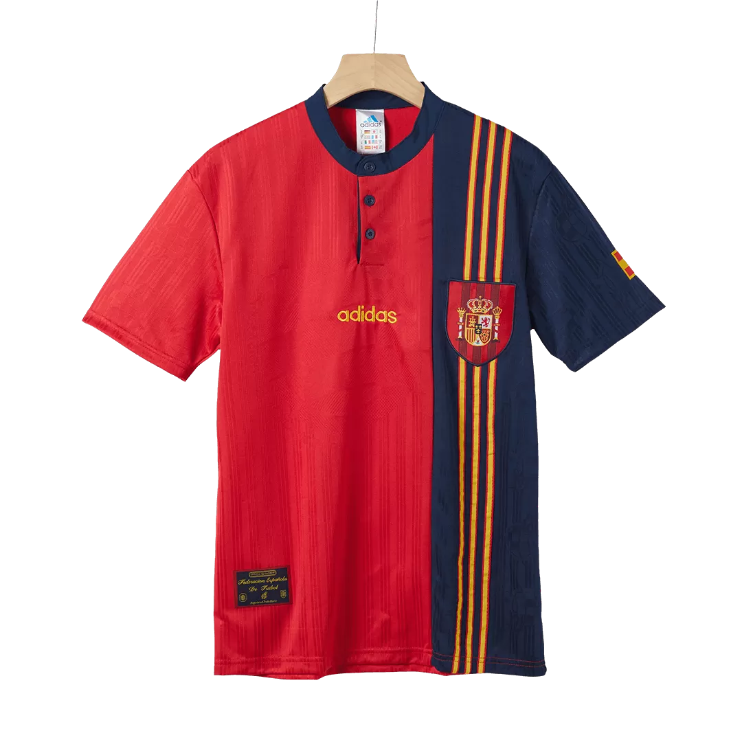 Spain Retro Jersey Home Soccer Shirt 1996