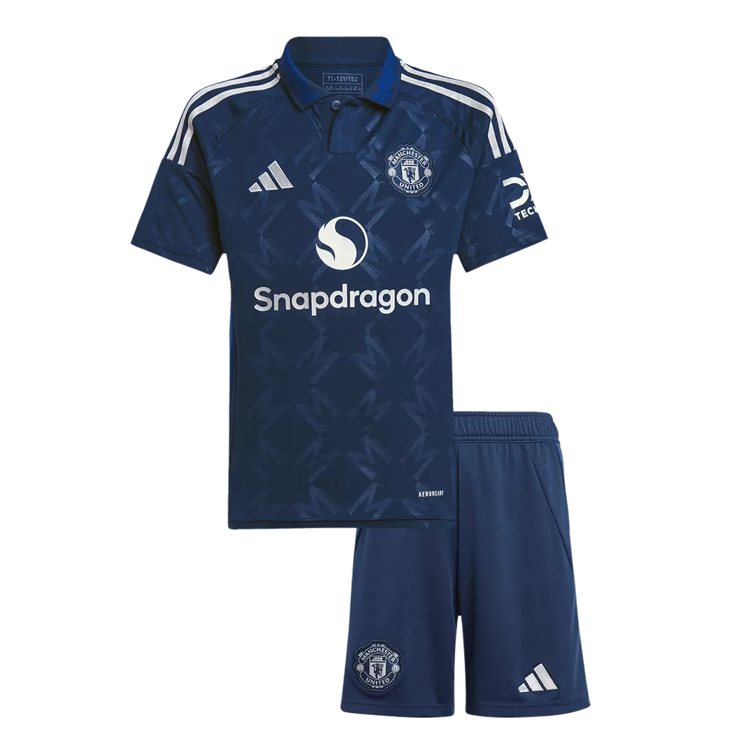 Kids Manchester United Custom Away Soccer Kits 2024/25