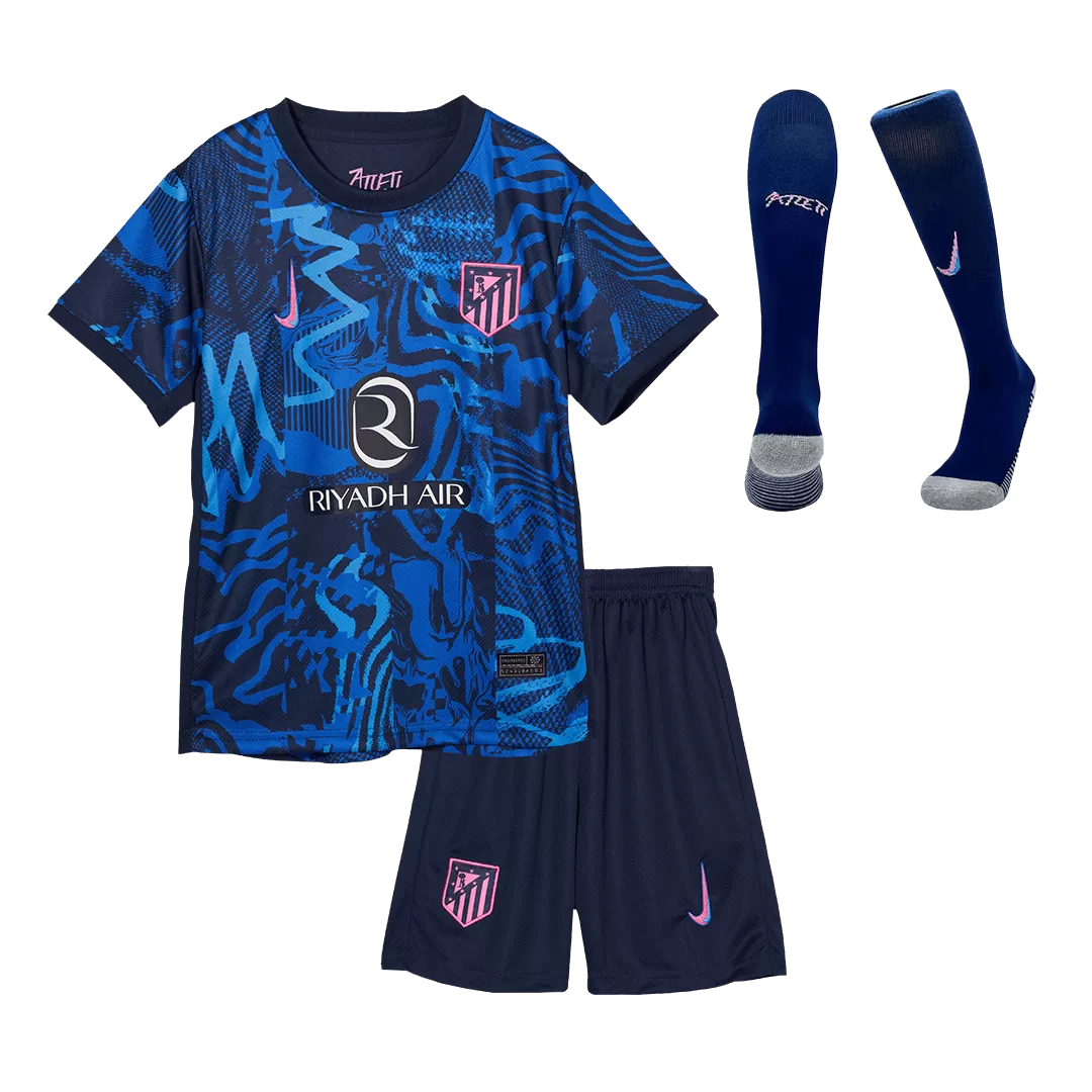 Kids Atletico Madrid Custom Third Away Full Soccer Kits
2024/25