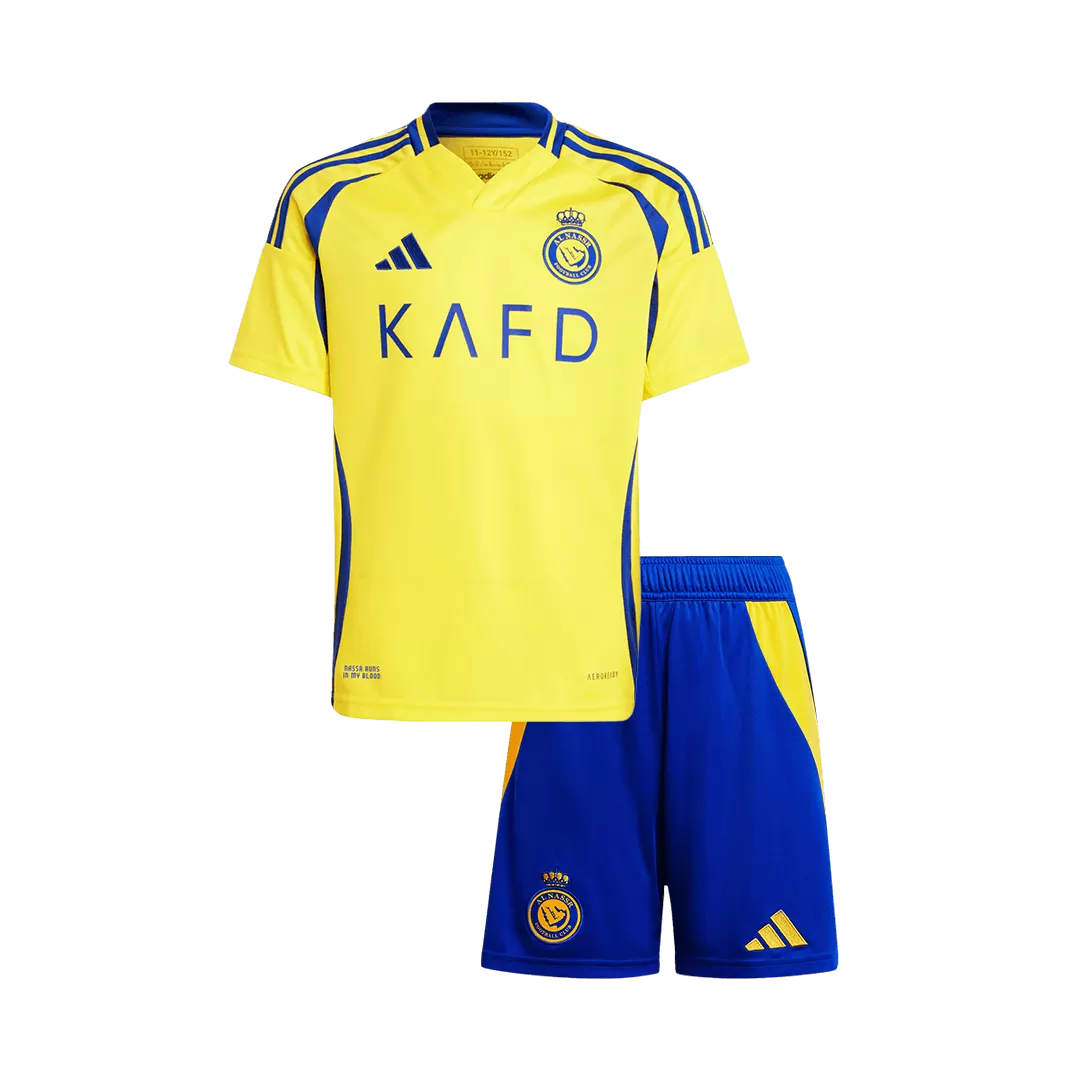 Kids Al Nassr Custom Home Soccer Kits 2024/25