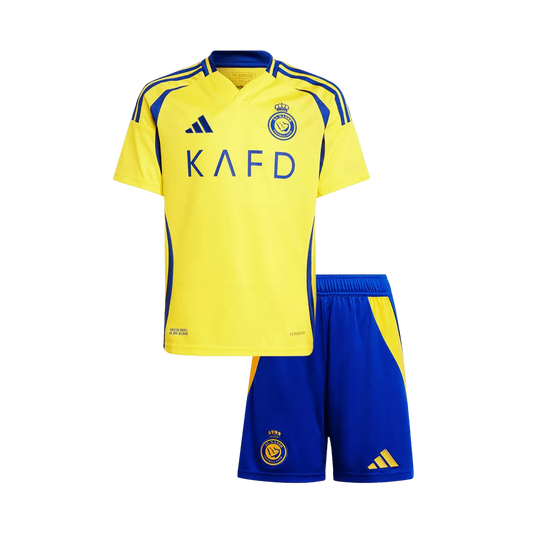 Kids Al Nassr Custom Home Soccer Kits 2024/25