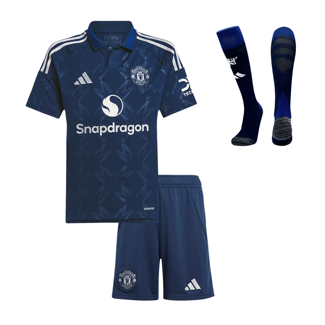 Kids Manchester United Custom Away Full Soccer Kits
2024/25