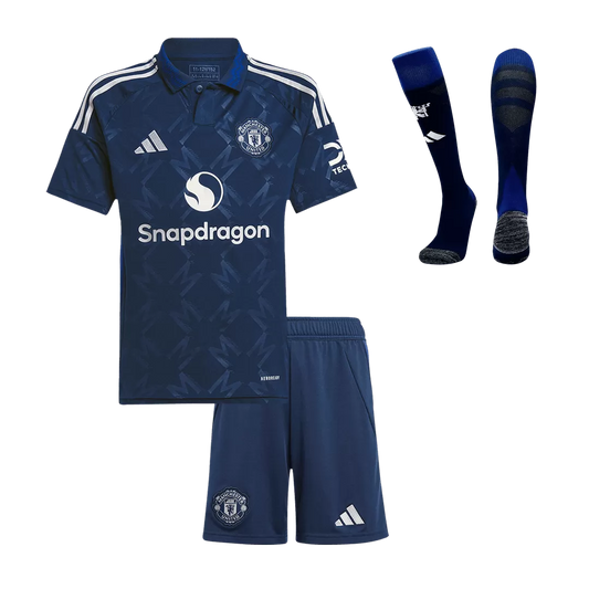 Kids Manchester United Custom Away Full Soccer Kits
2024/25
