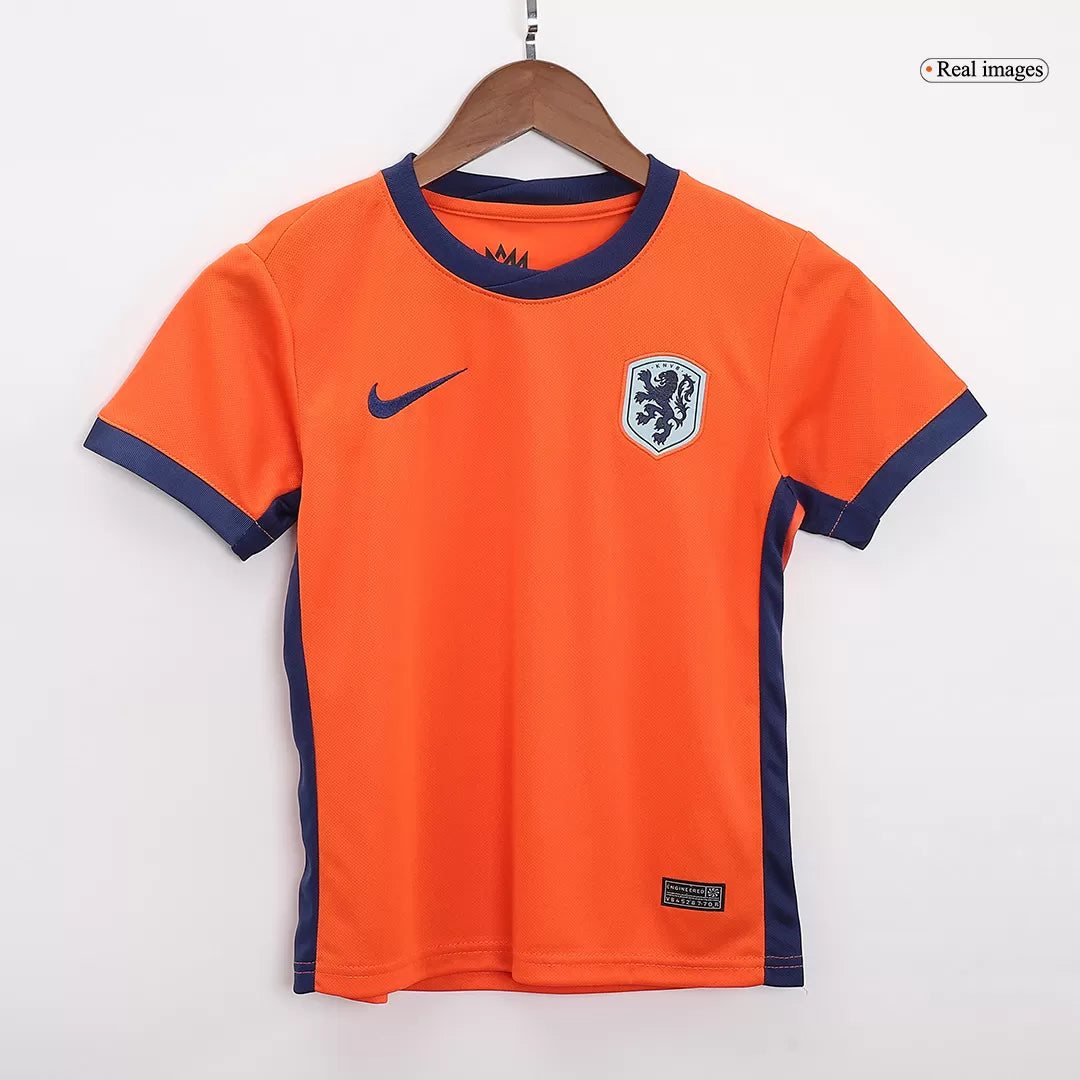 Kids Netherlands Custom Home Soccer Kits 2024