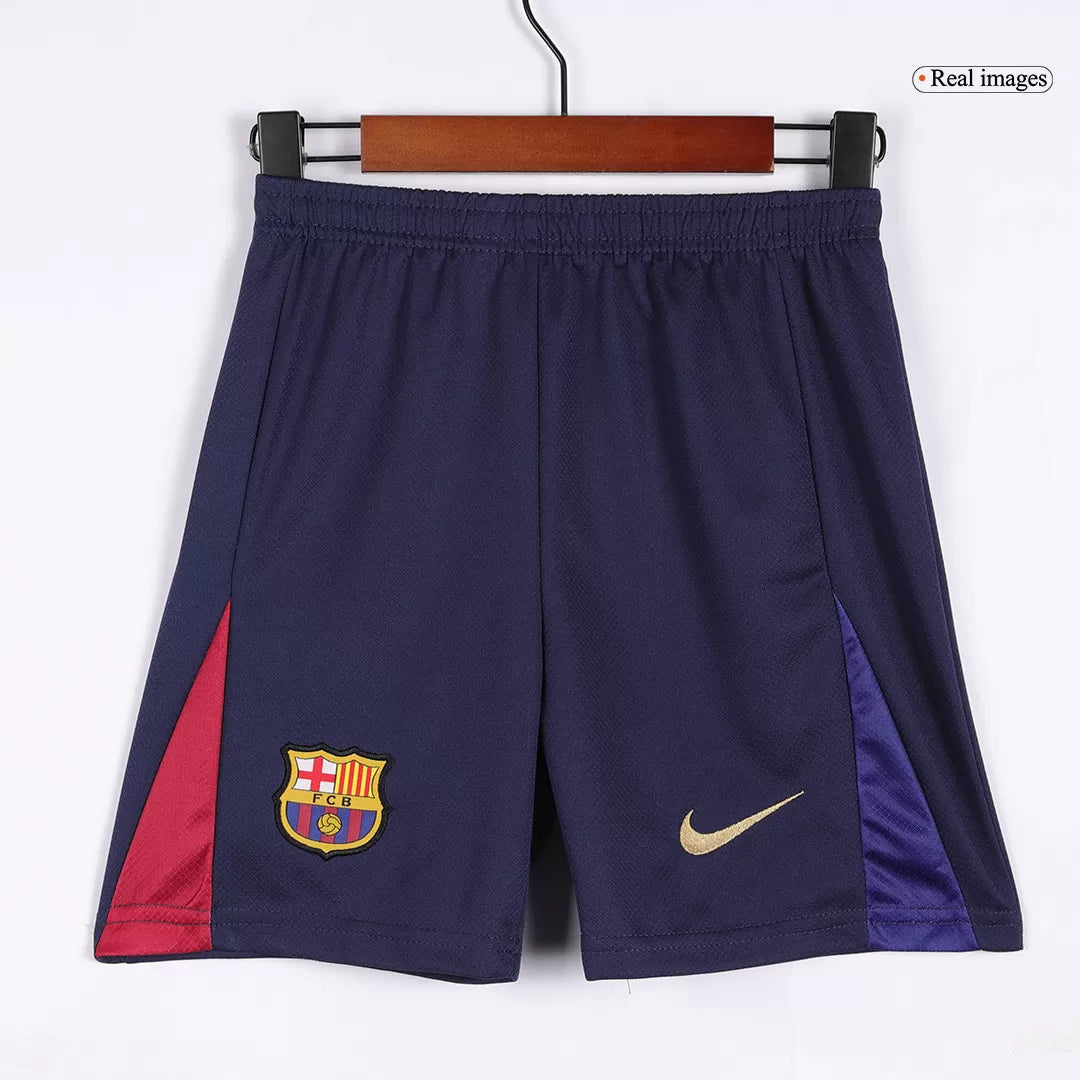 Kids Barcelona Custom Home Soccer Kits 2024/25 - Spotify Logo Without Text