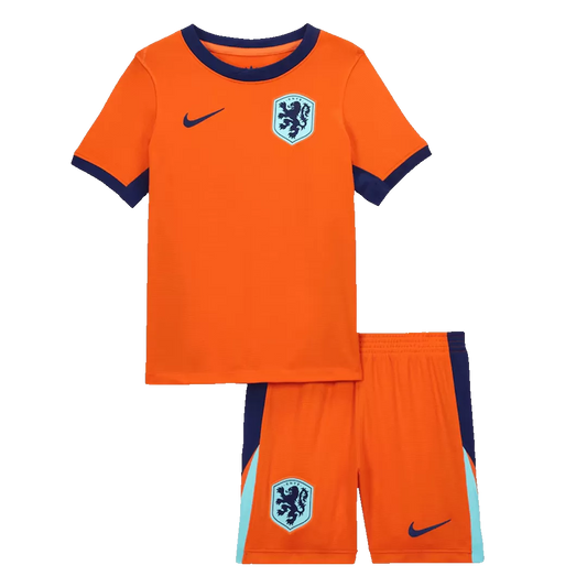 Kids Netherlands Custom Home Soccer Kits 2024
